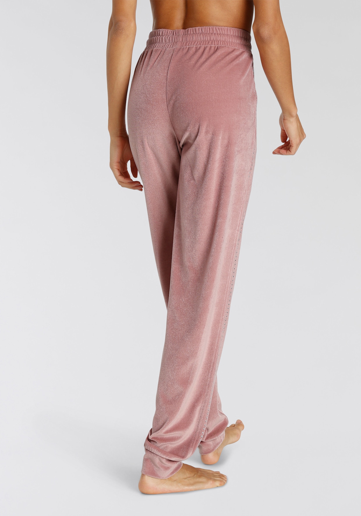 Vivance Pantalon en velours ras - vieux rose