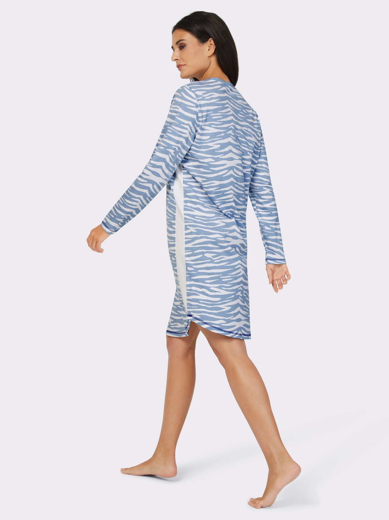 wäschepur Sleepshirt - ecru-bleu-bedruckt