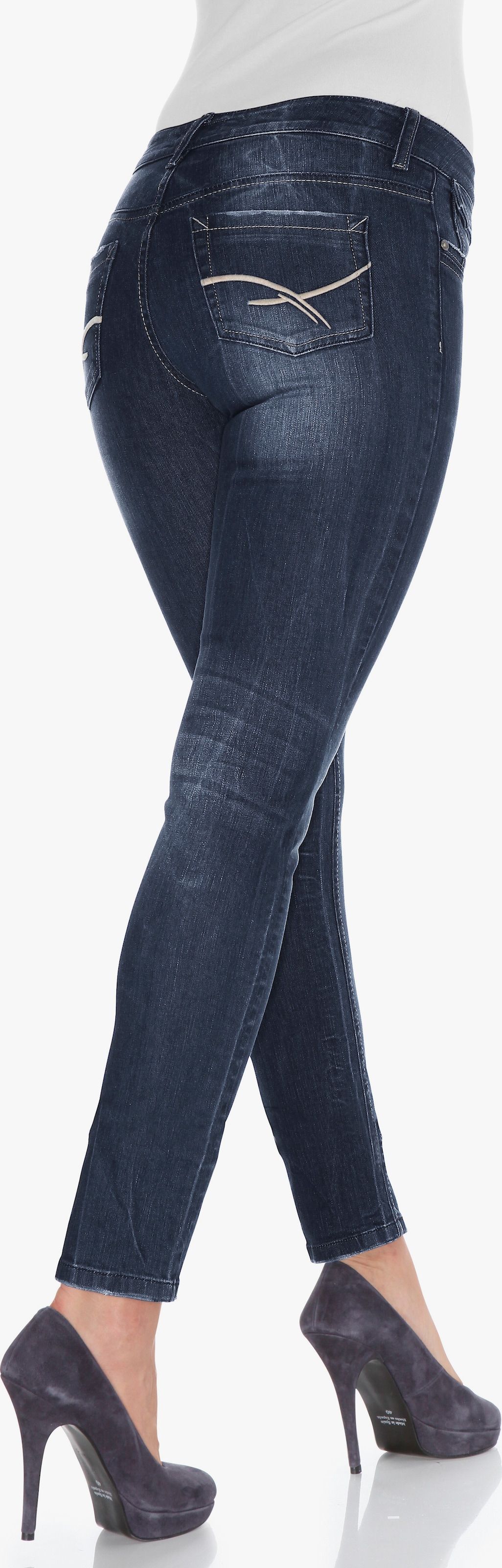 heine Jean skinny avec effet ventre plat - bleu denim