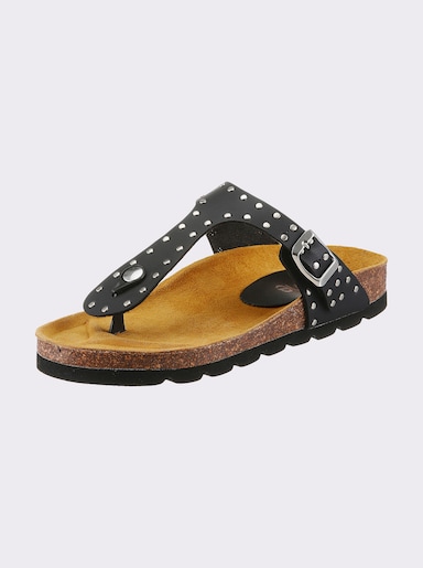 heine Pantolette mit Ziernieten - schwarz