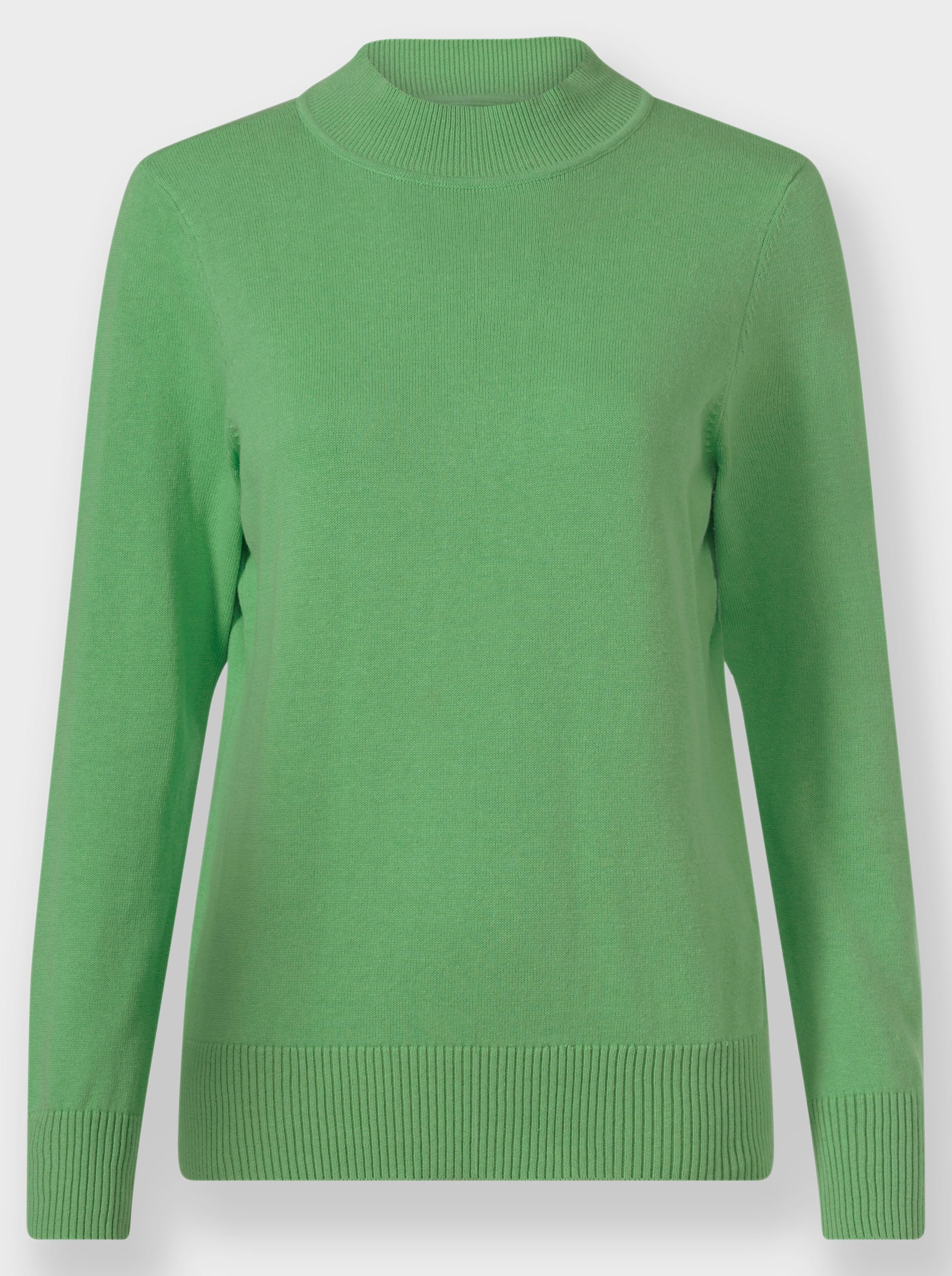 Stehkragenpullover mit Ripp-Abschlüssen - apfel