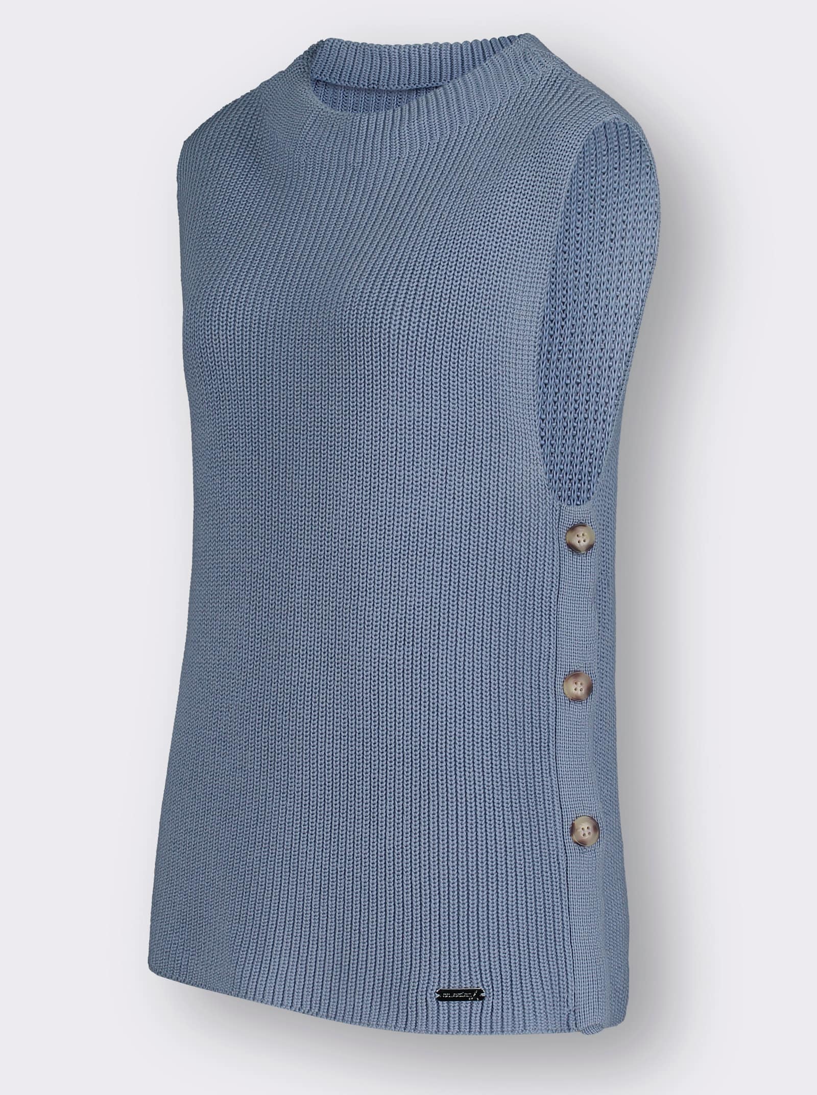 Pullunder mit Zierknopfleiste - bleu