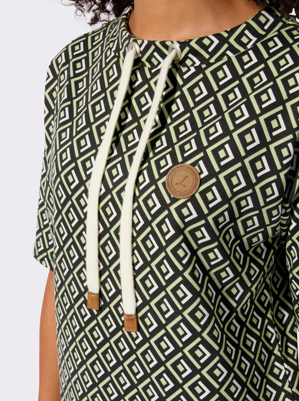 Sweatshirt im Druckmuster - pistazie-schwarz-gemustert