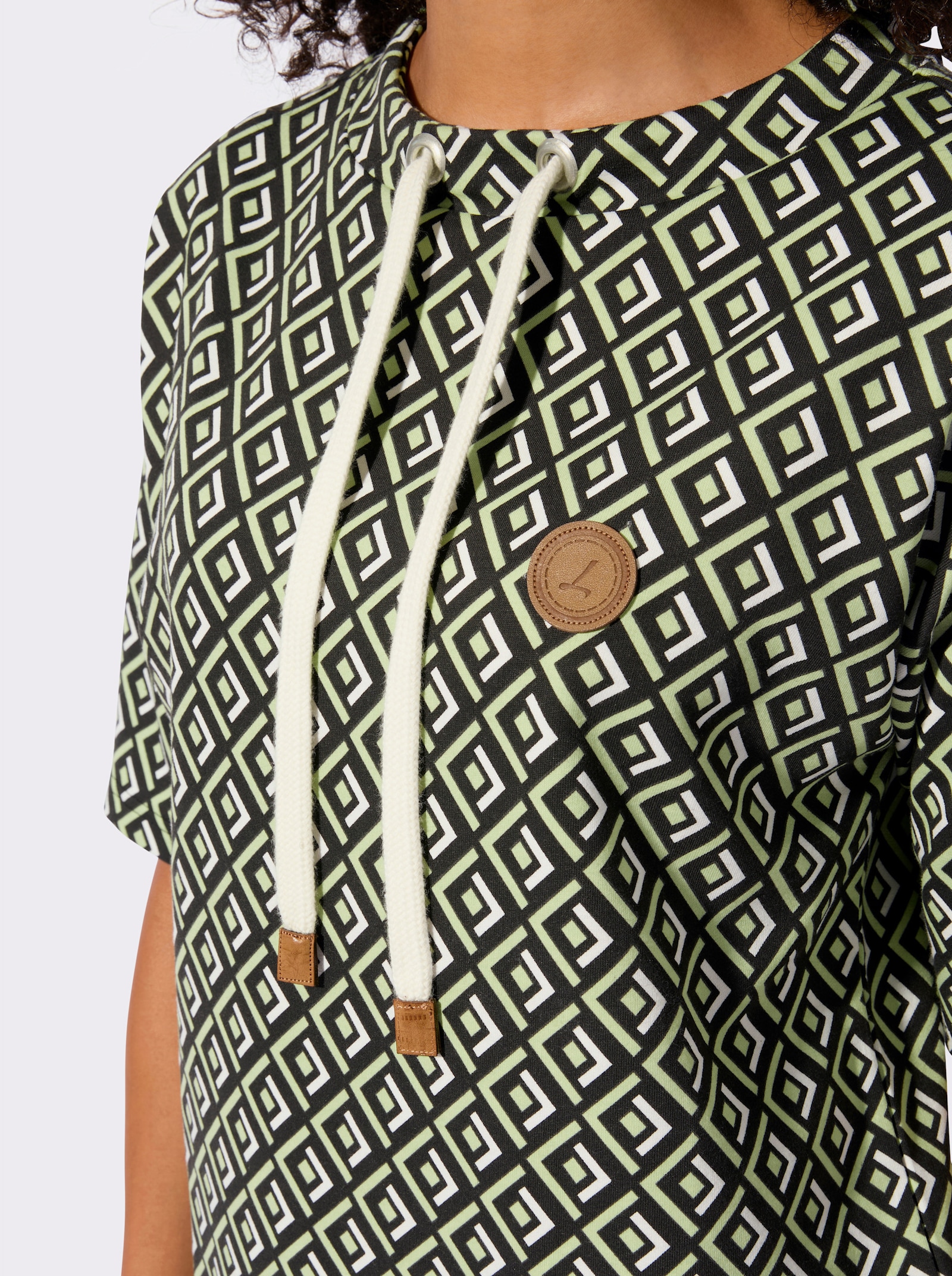 Sweatshirt im Druckmuster - pistazie-schwarz-gemustert