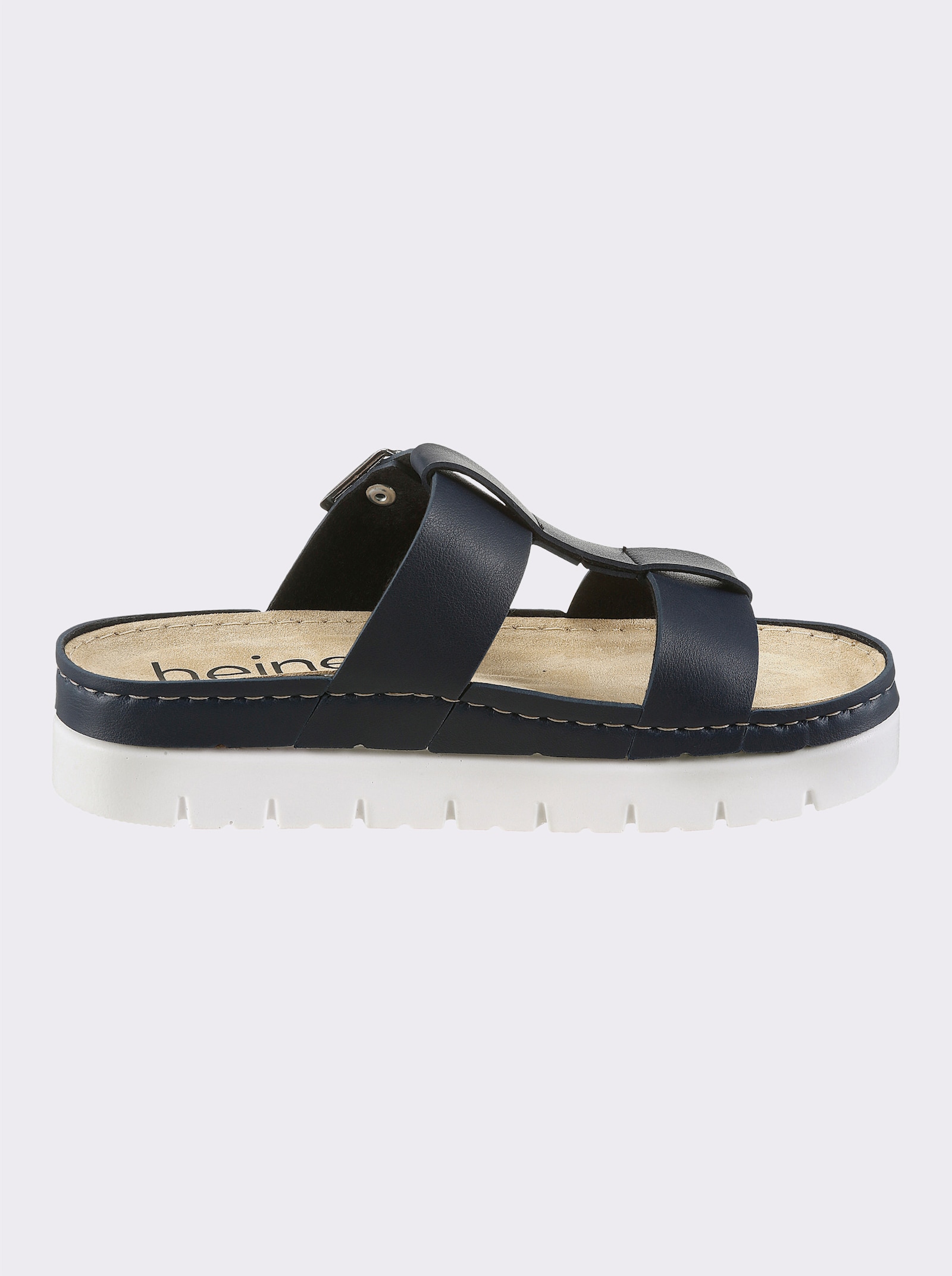 heine Pantolette mit Plateausohle - marine