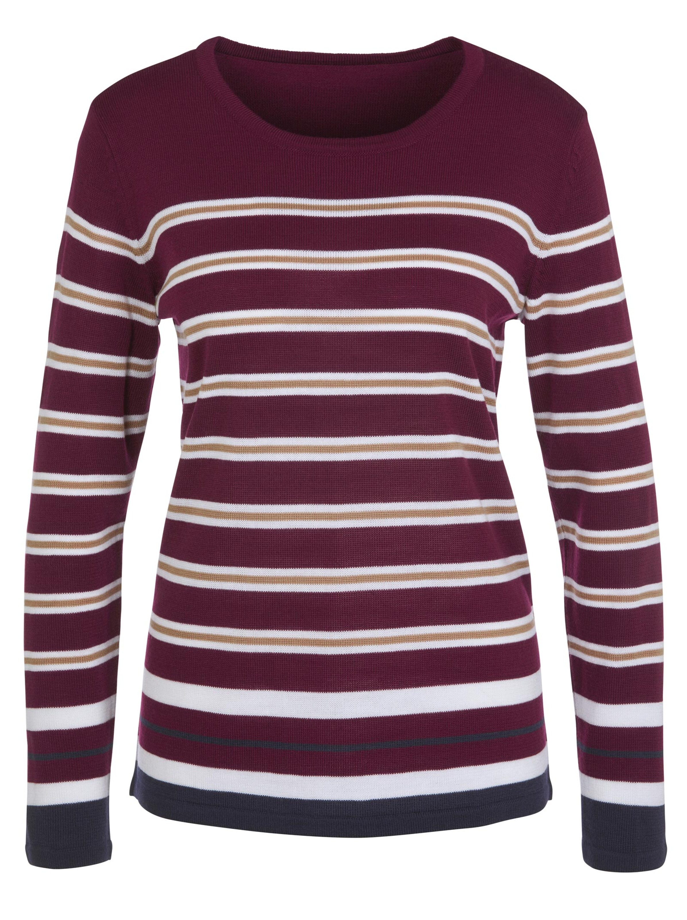 Pullover - bordeaux-geringelt