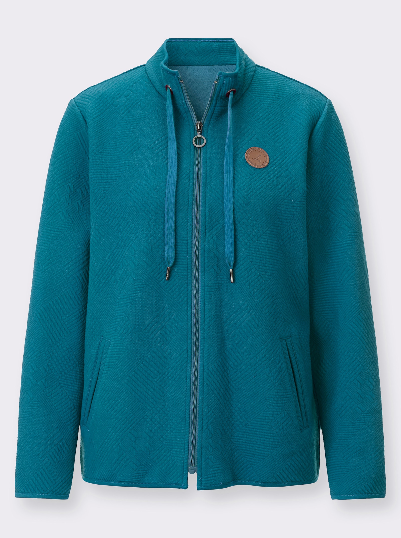 Shirtjacke im Jacquard-Mustermix - aquapetrol