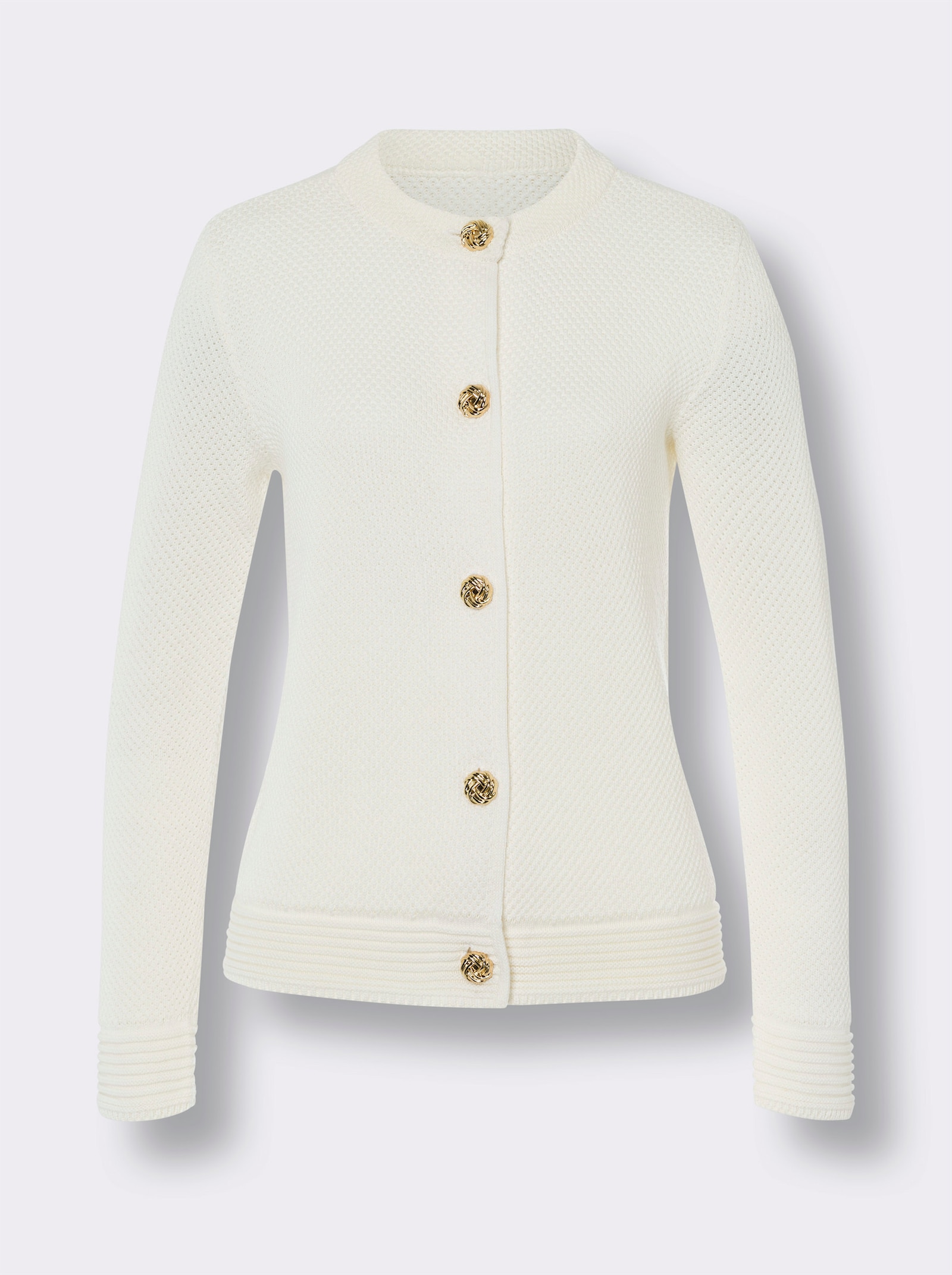 Vest met grote sierknopen - ecru
