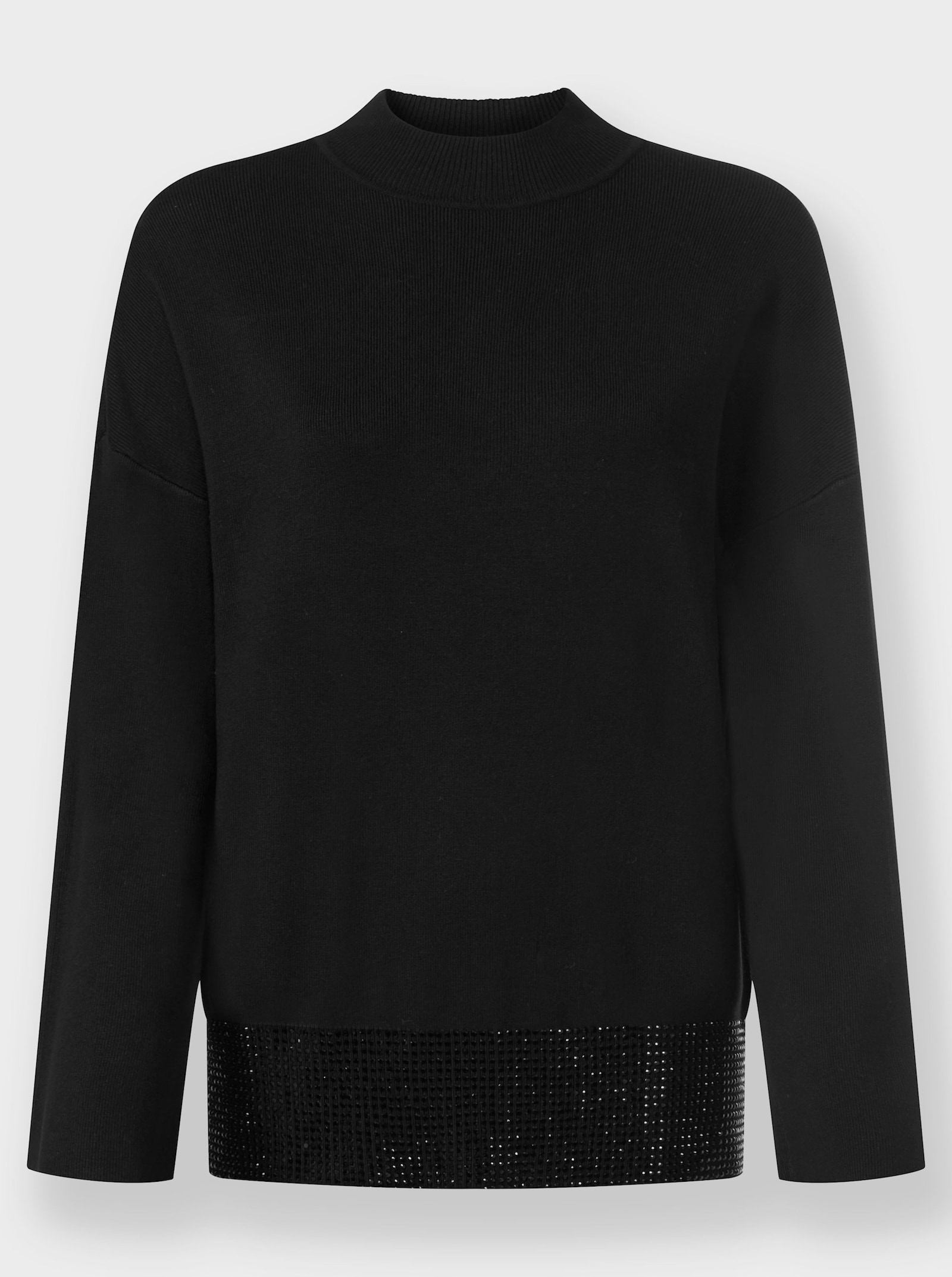 heine Strickpullover mit Glitzersteinchen - schwarz