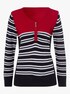 Pullover - marine-weiß-geringelt