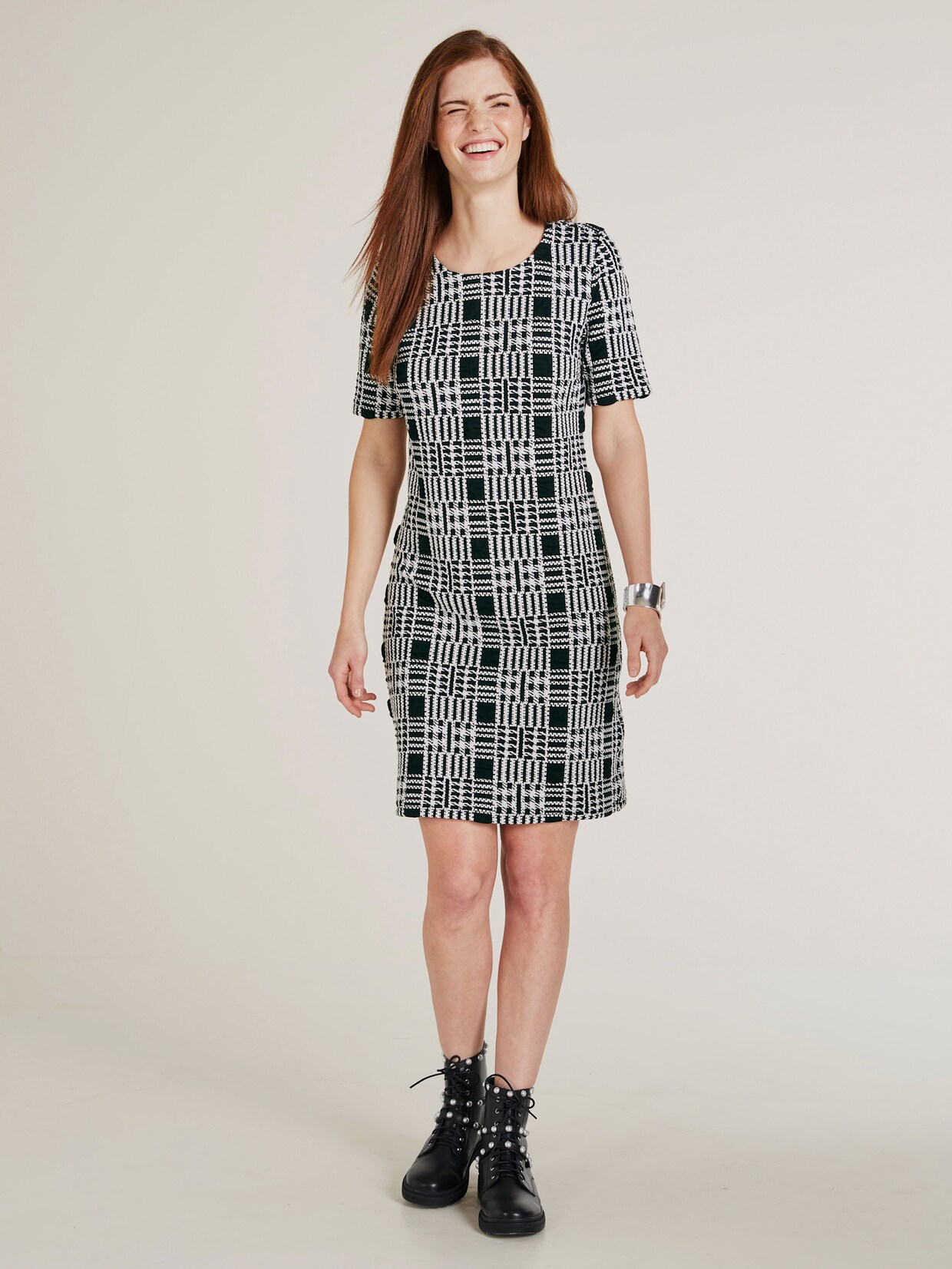 heine Jersey-Kleid - schwarz-weiß