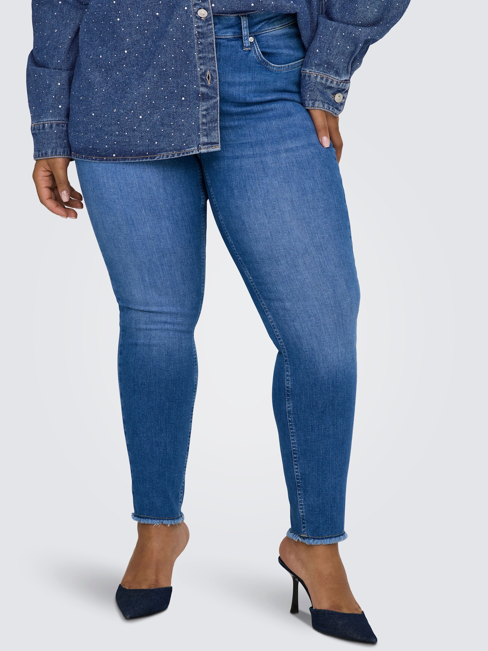 ONLY CARMAKOMA Skinny-fit-Jeans - special bright blue denim