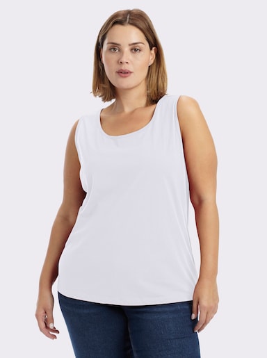 sheego Tanktop im Doppelpack - schwarz-weiß