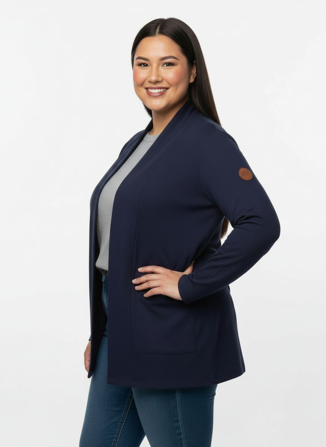 Shirtjacke mit Schalkragen - marine