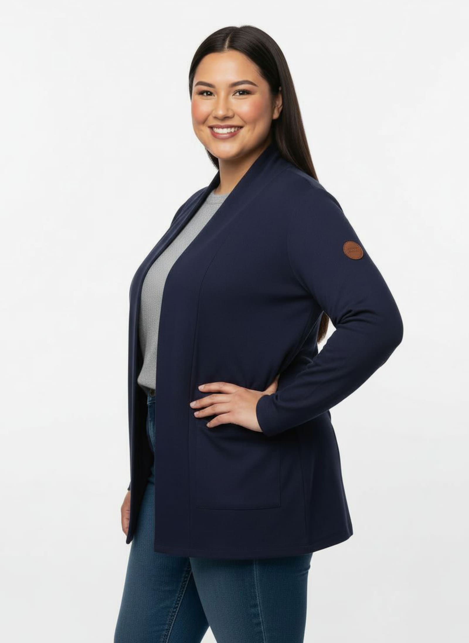 Shirtjacke mit Schalkragen - marine