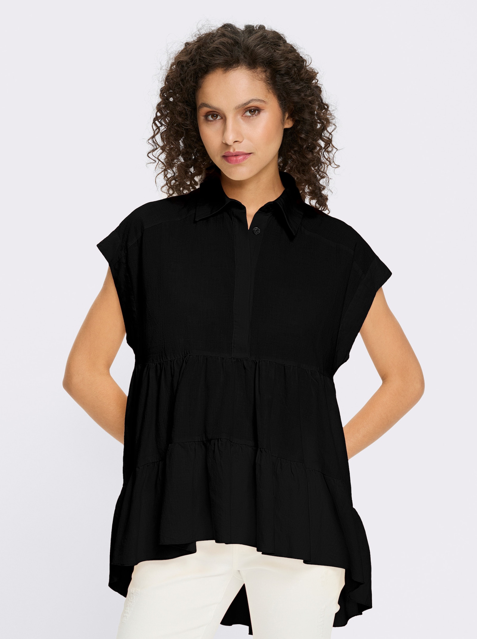 heine Chemisier en coton style Empire - noir