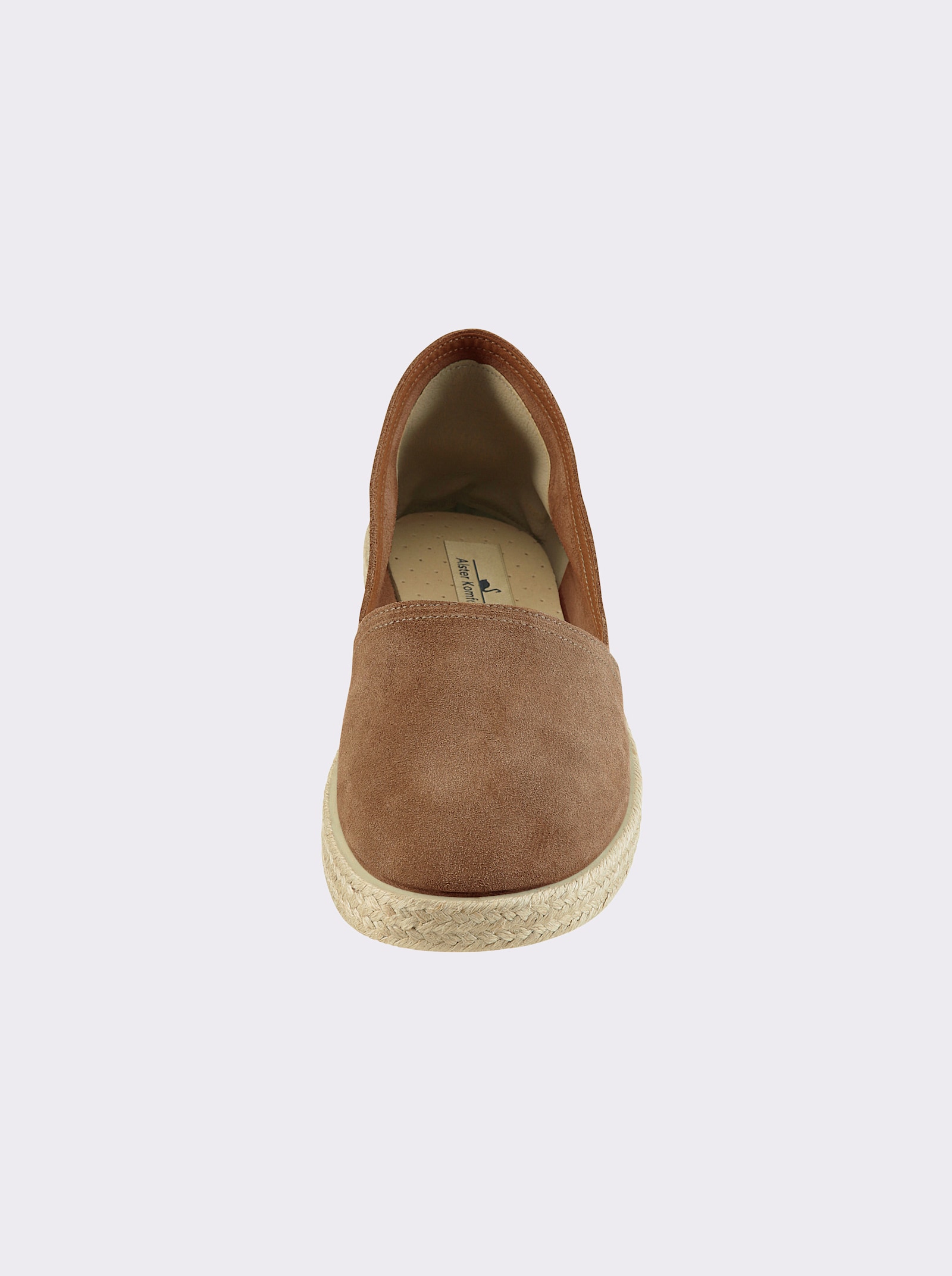 Slipper aus Velours-Leder - cognac