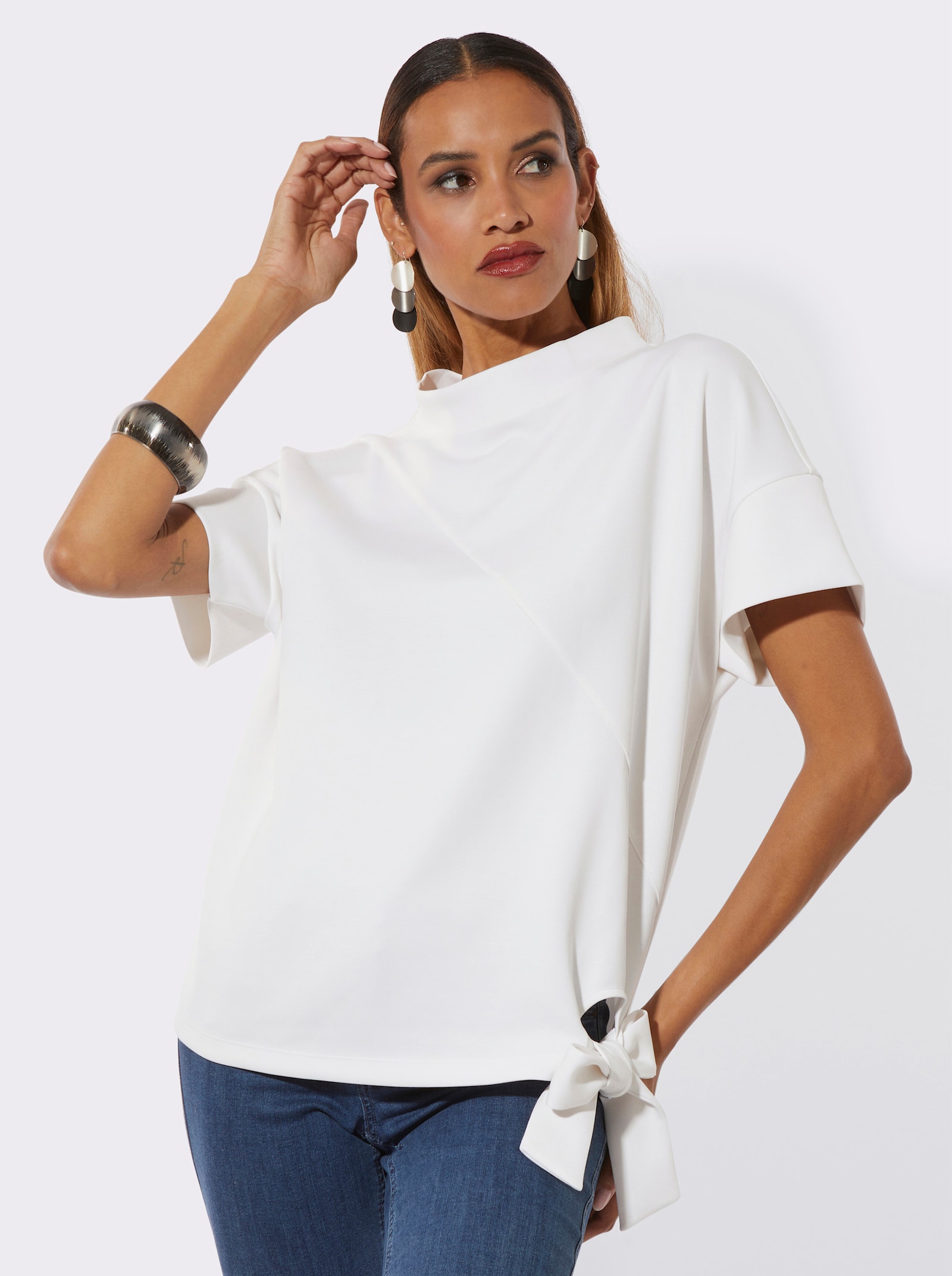 Sweatshirt in Oversize-Form - ecru