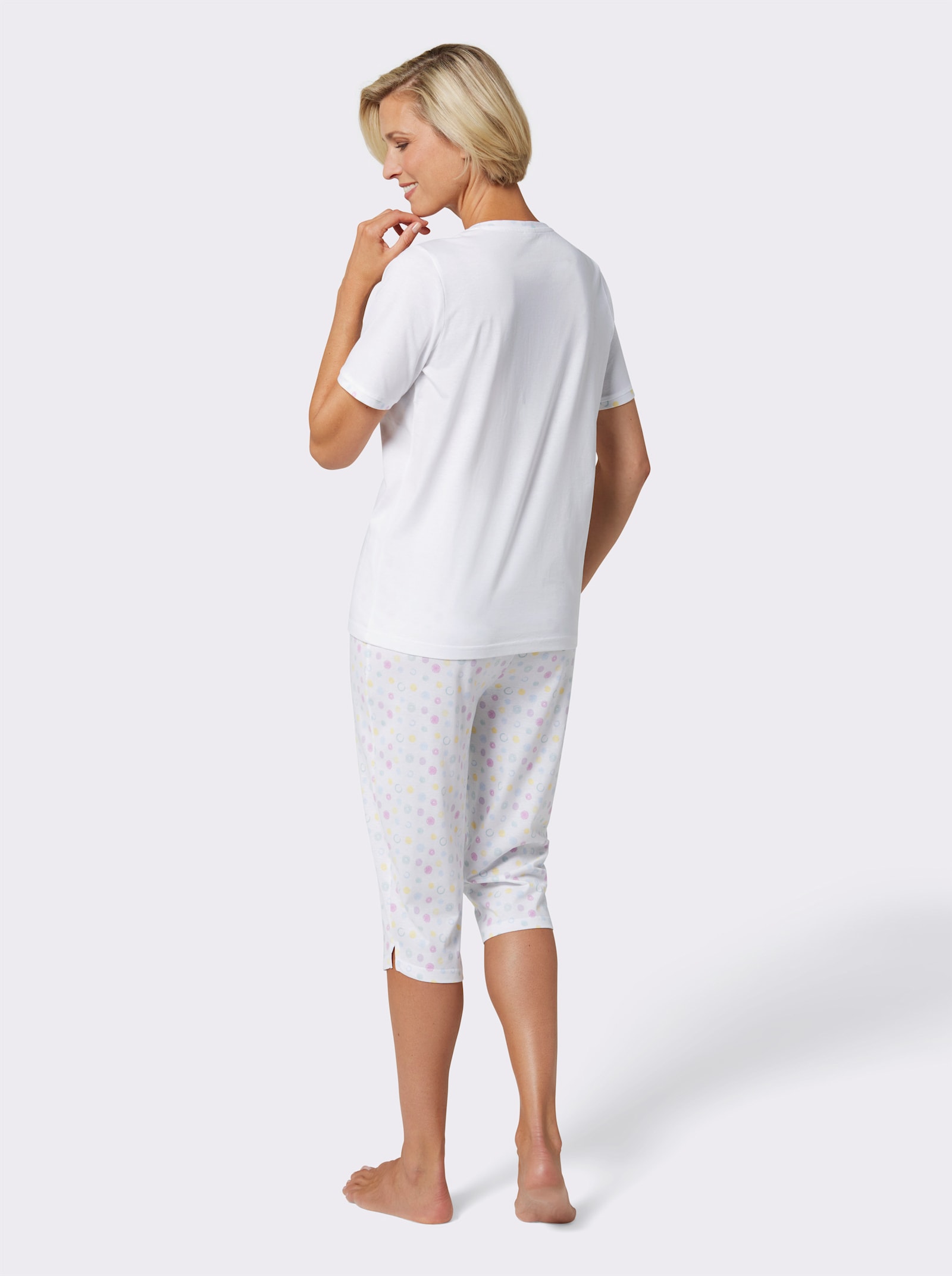 wäschepur Capri-Anzug - weiß-bedruckt