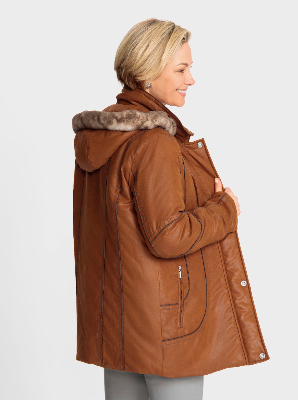 Jacke - cognac