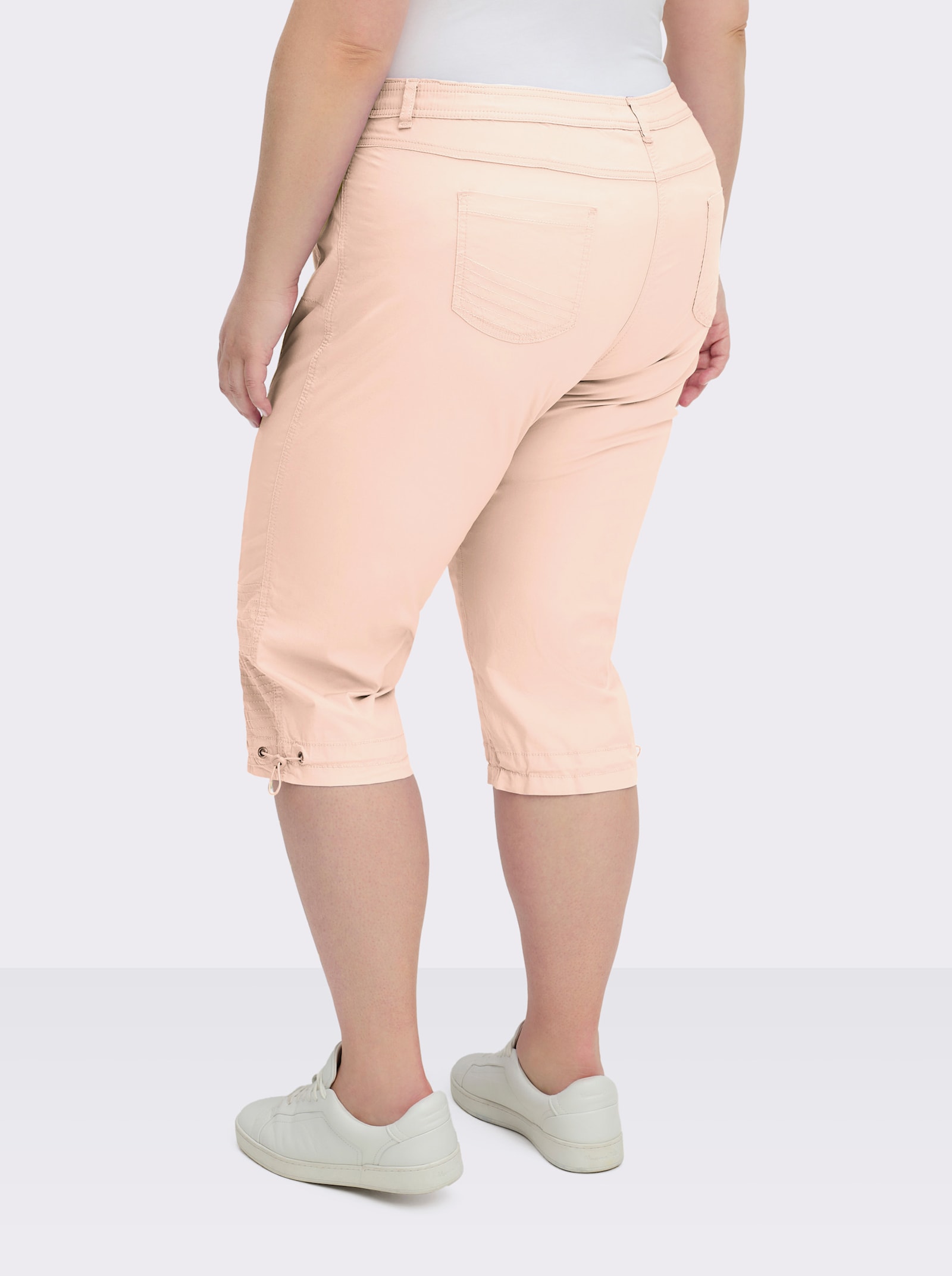 Caprihose mit Gummizug am Beinabschluss - rosé