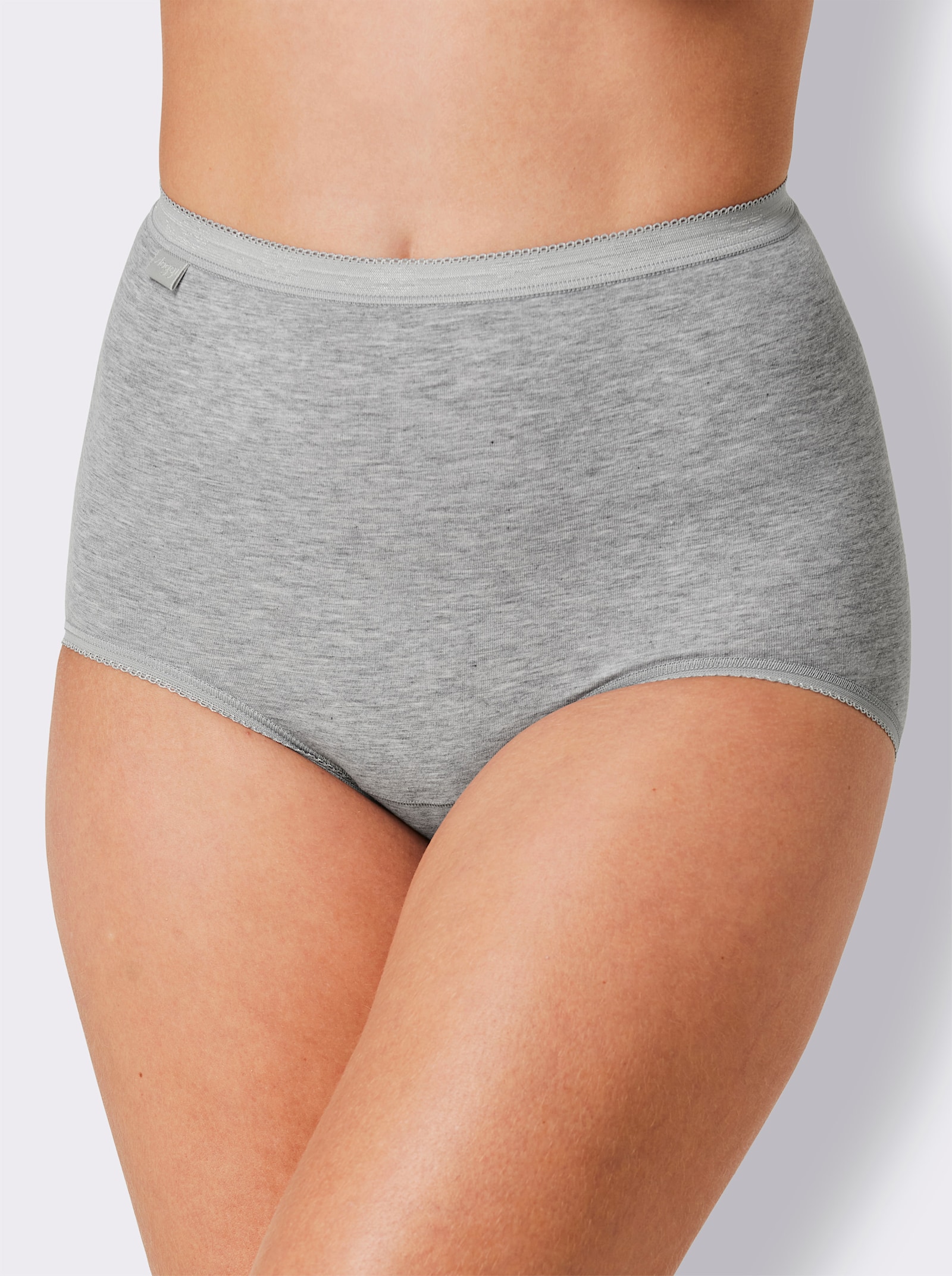 Sloggi Taillenslip ohne Seitennähte - weiß + marine + grau-meliert