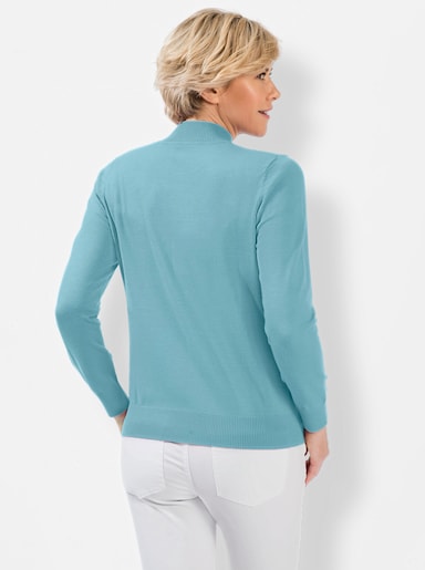 Stehkragenpullover In Modal-Qualität - aquamarin