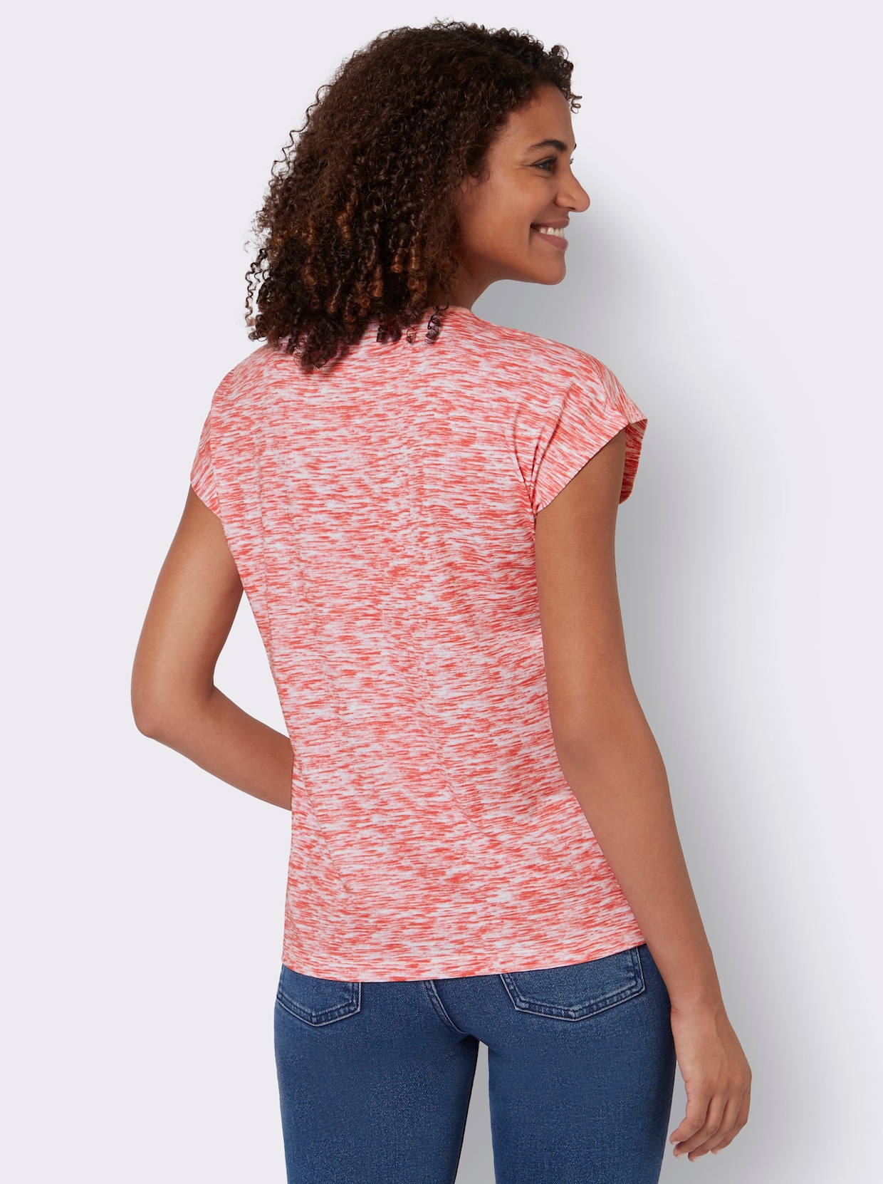 Shirt - flamingo-weiß-meliert