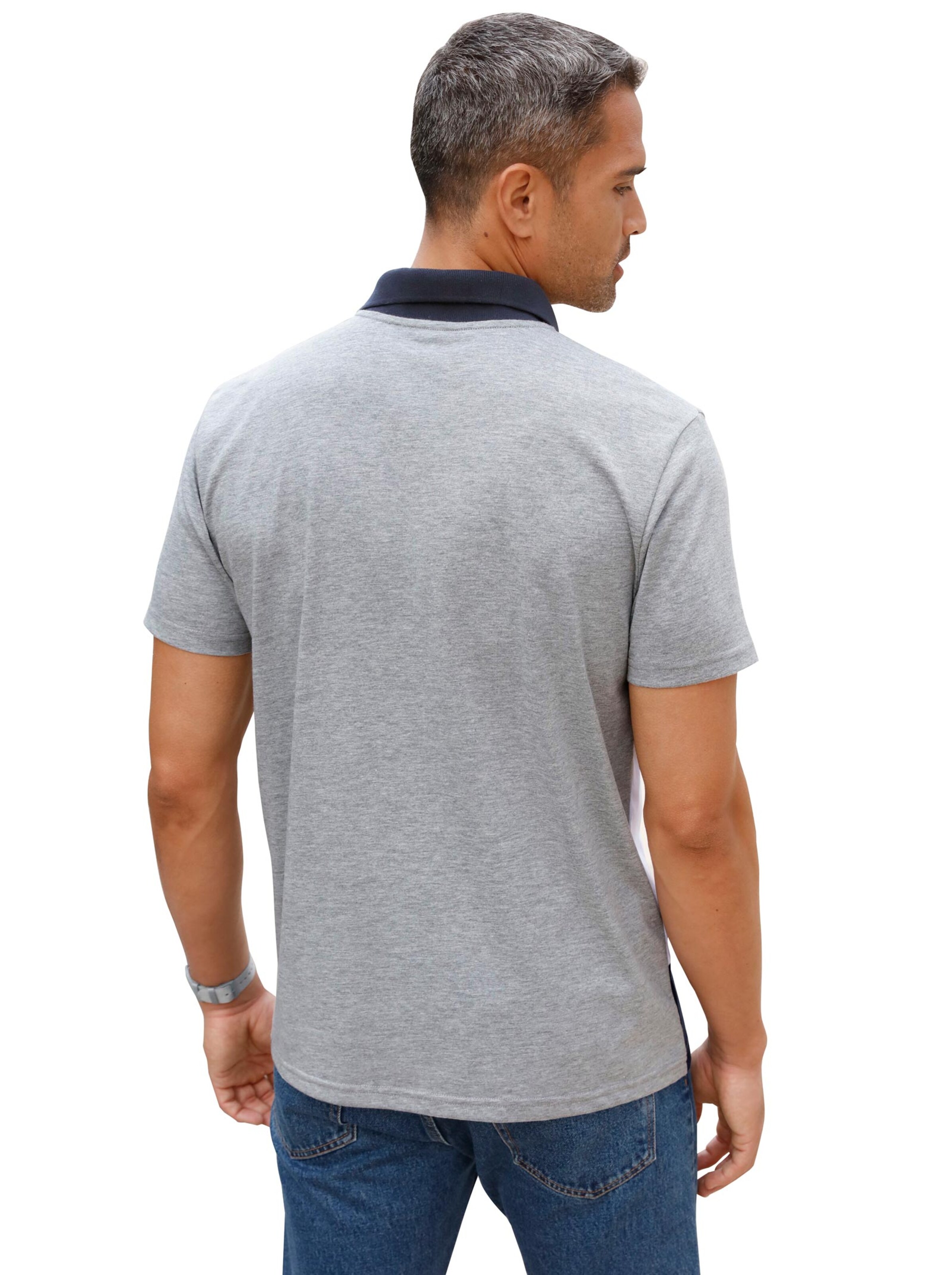 Poloshirt - grau-meliert-gemustert