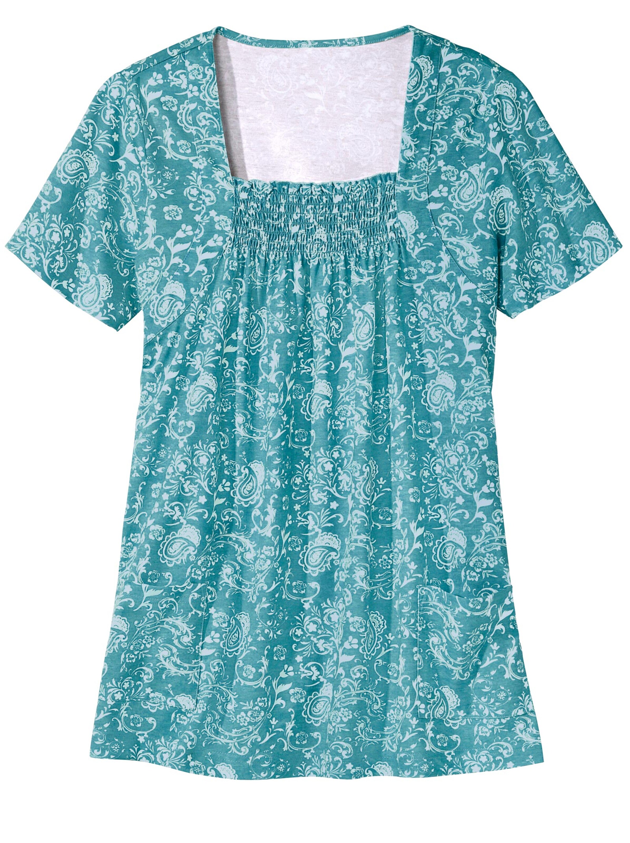 Shirttunika - mint-weiß