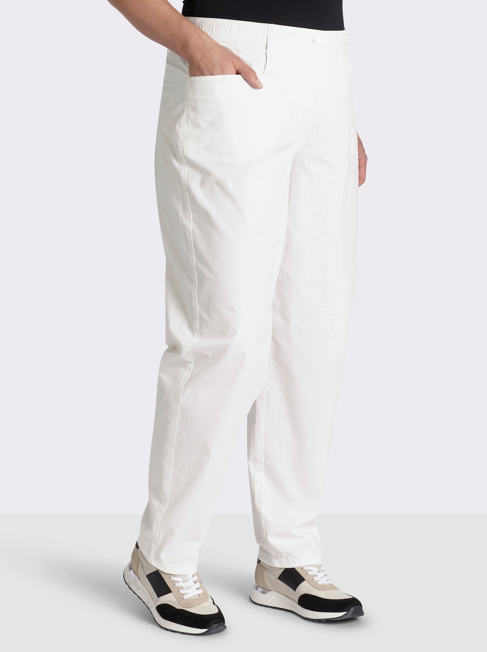 sheego Chinohose mit Ziertaschen hinten - ecru