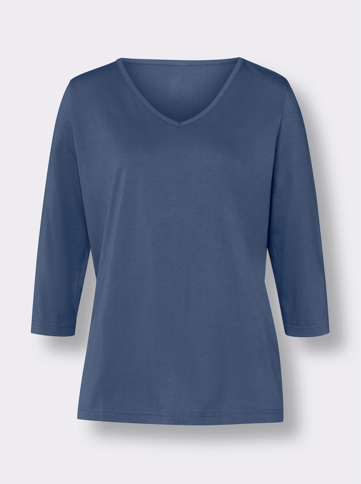 Tričko s 3/4 rukávmi - džínsová modrá