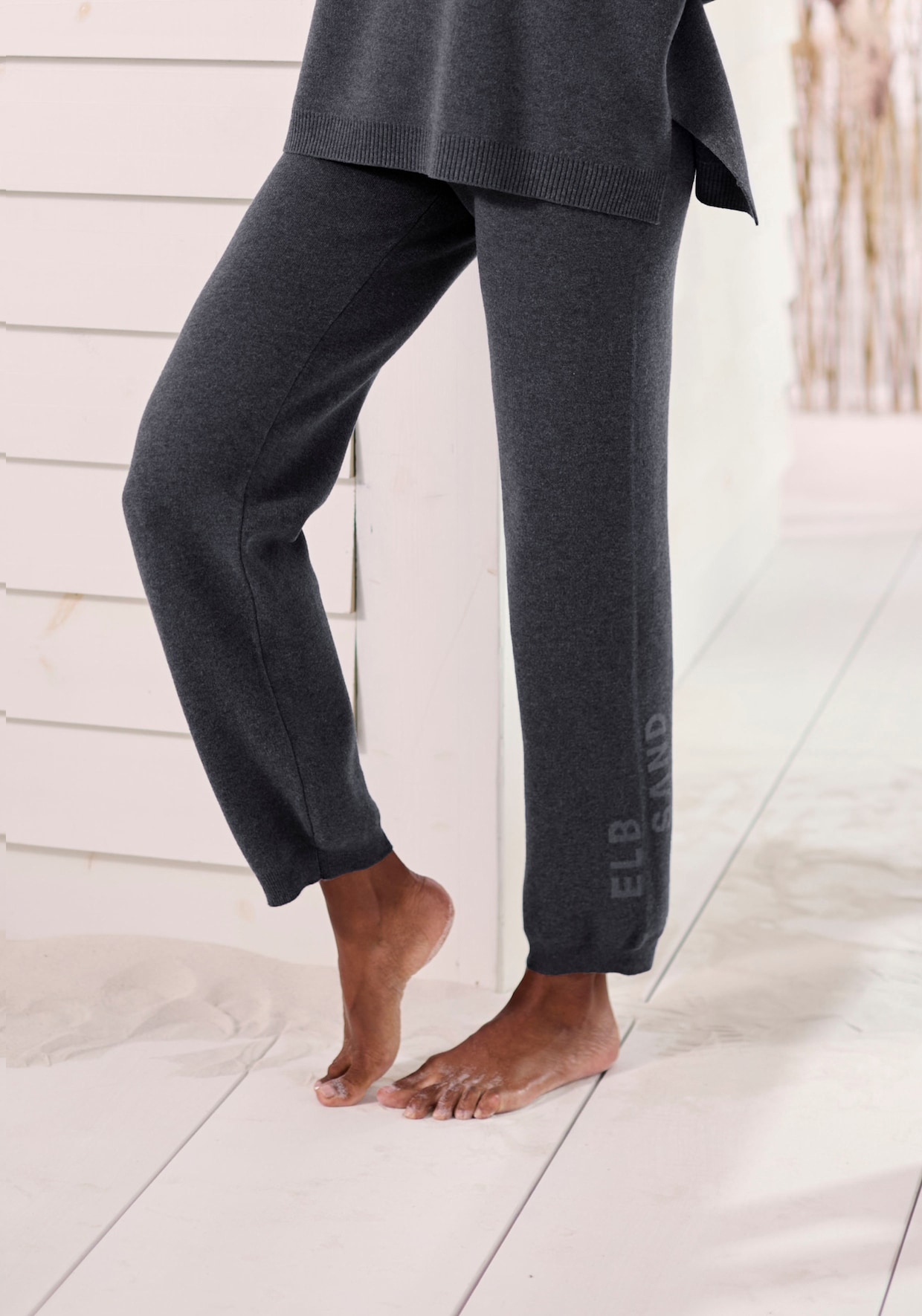 Elbsand Pantalon en tricot - bleu chiné