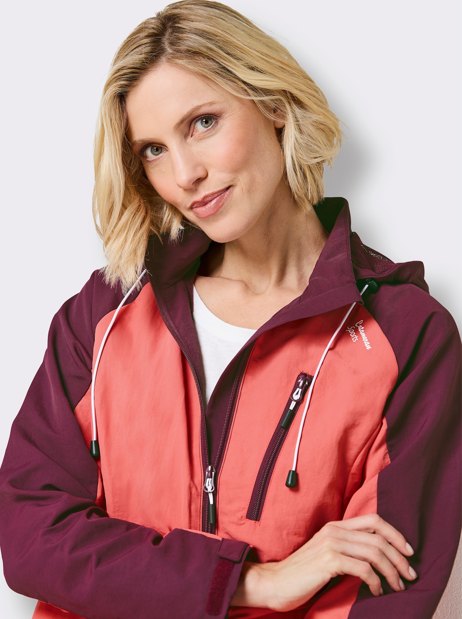 Catamaran Sports Funktionsjacke mit 1 Reissverschluss-Innentasche - grapefruit-burgund