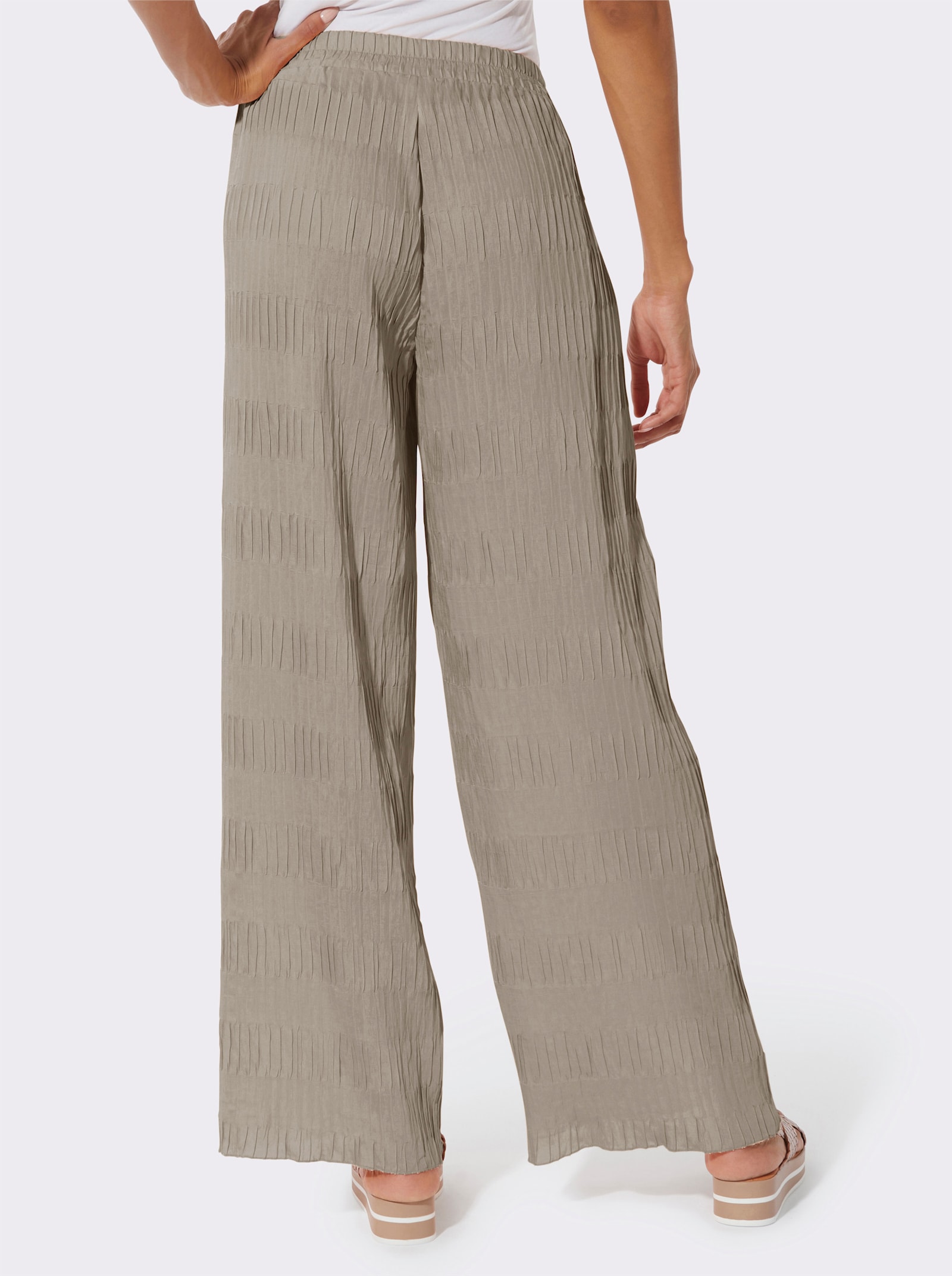 Schlupfhose mit weiten Beinen - sesam