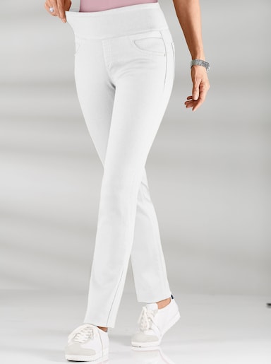 Schlupfhose mit hohem Dehnbund - weiß