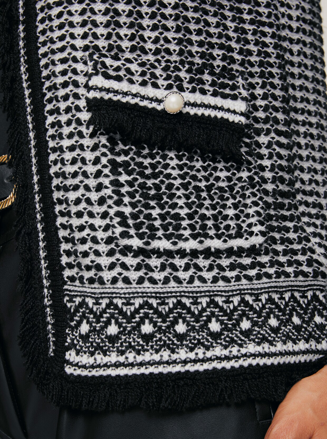 heine Vest - zwart/ecru