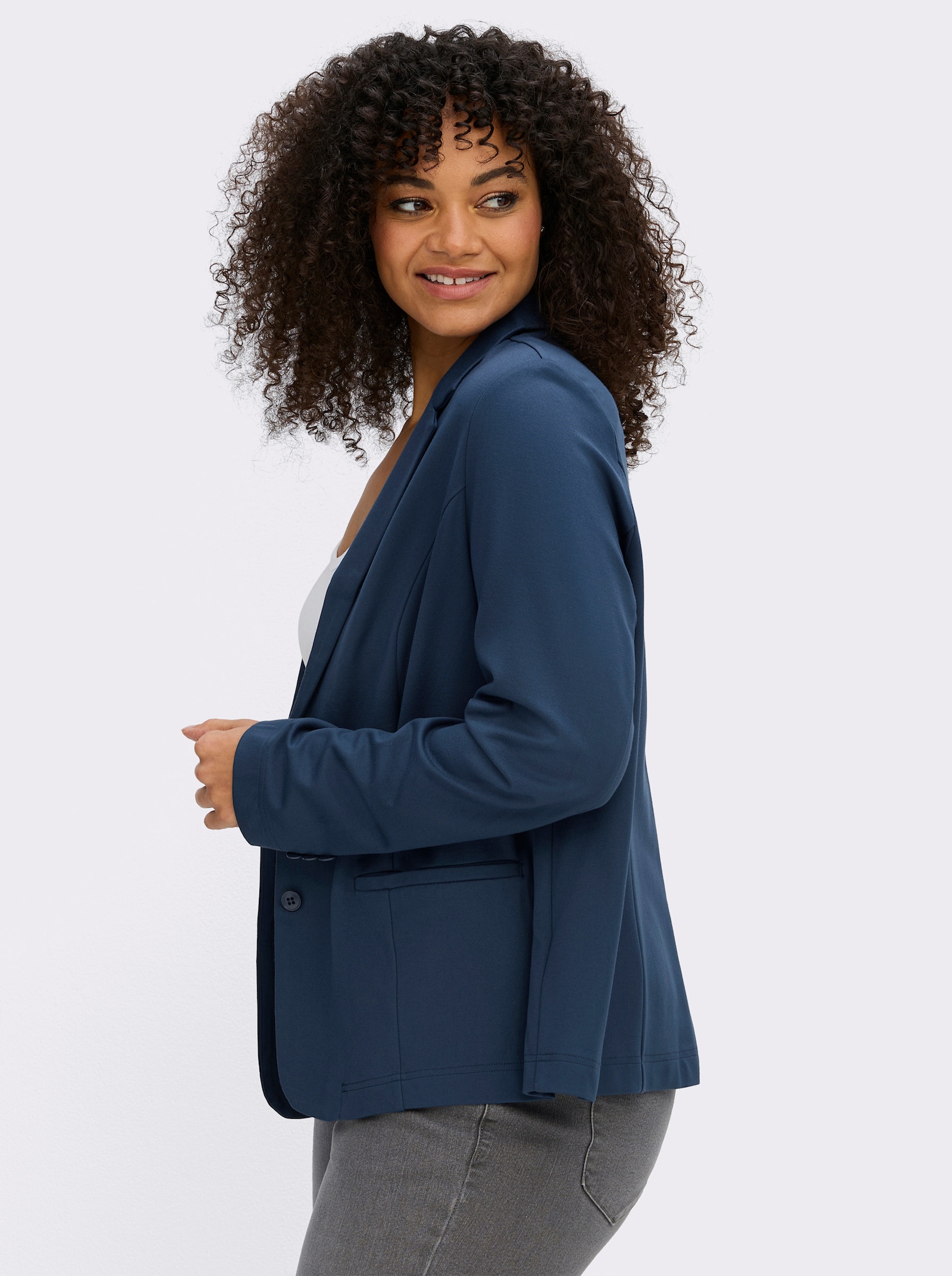  Jerseyblazer in Interlock-Qualität - dunkelblau