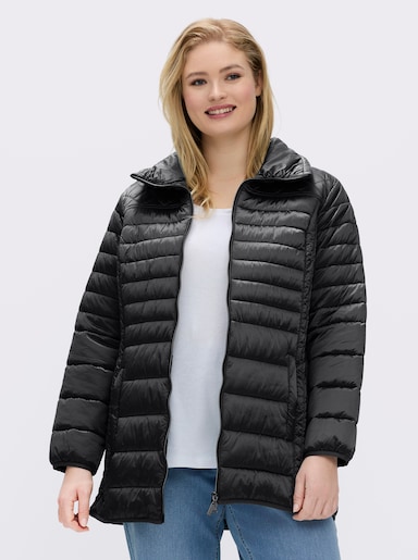 Steppjacke mit dezentem Glanz - schwarz