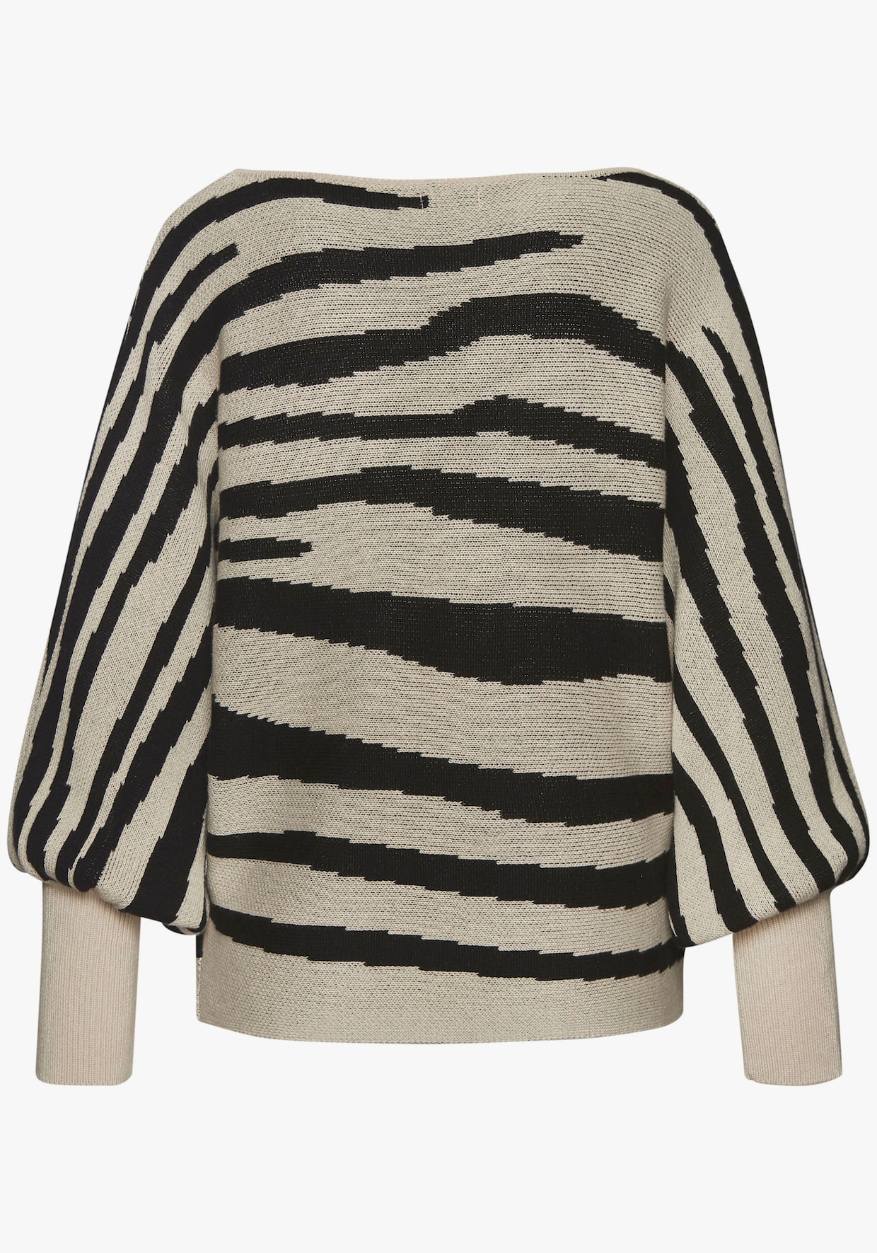 LASCANA Gebreide pullover - beige/zwart