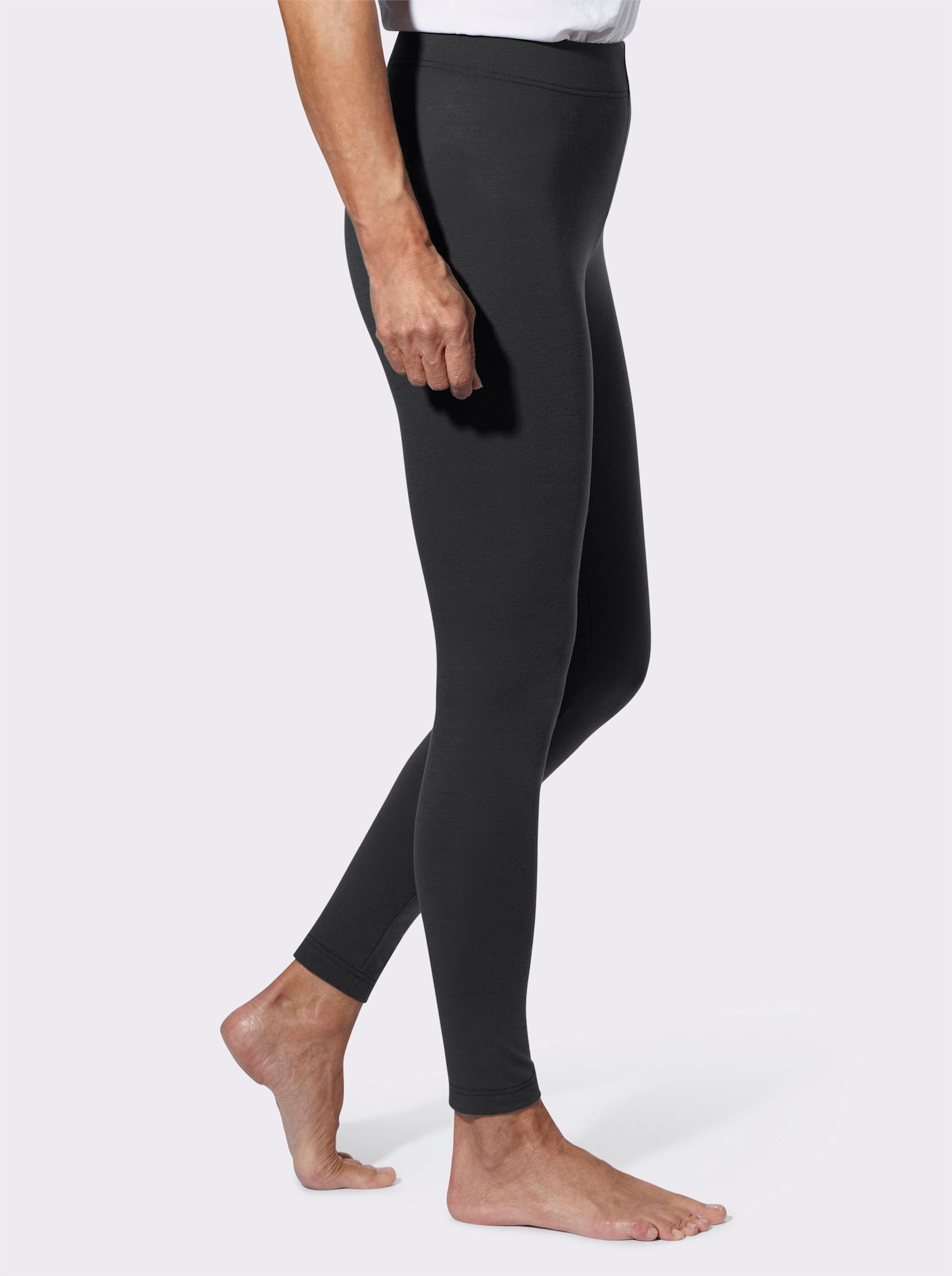Leggings mit elastischem Bund - schwarz