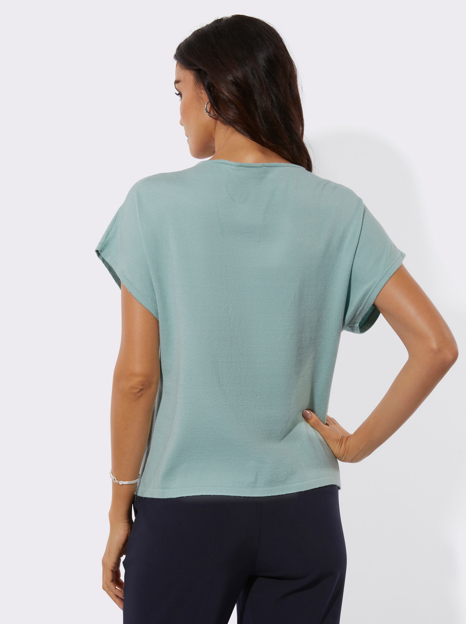 Feinstrickpullover mit Viskose - kalkmint