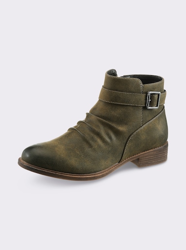 Andrea Conti Stiefelette in Leder-Optik - oliv