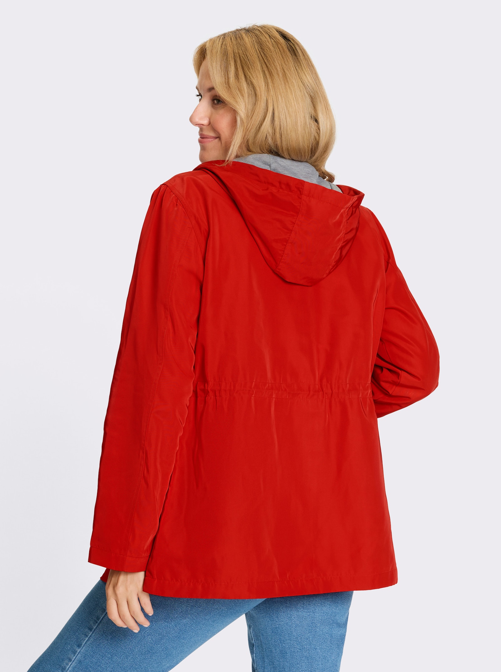 Jacka med dragsko i midjan - röd