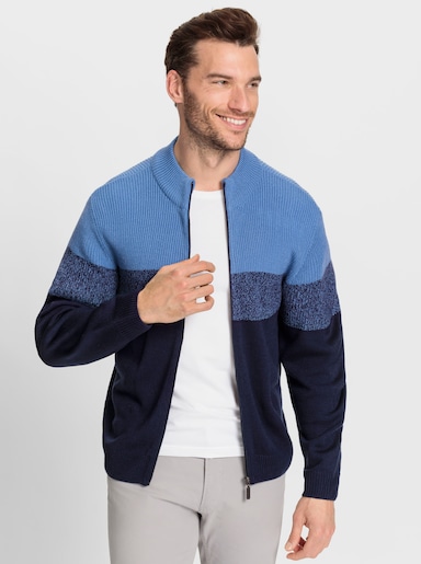 Catamaran Strickjacke mit Reißverschluss, pflegeleicht - marine-mittelblau