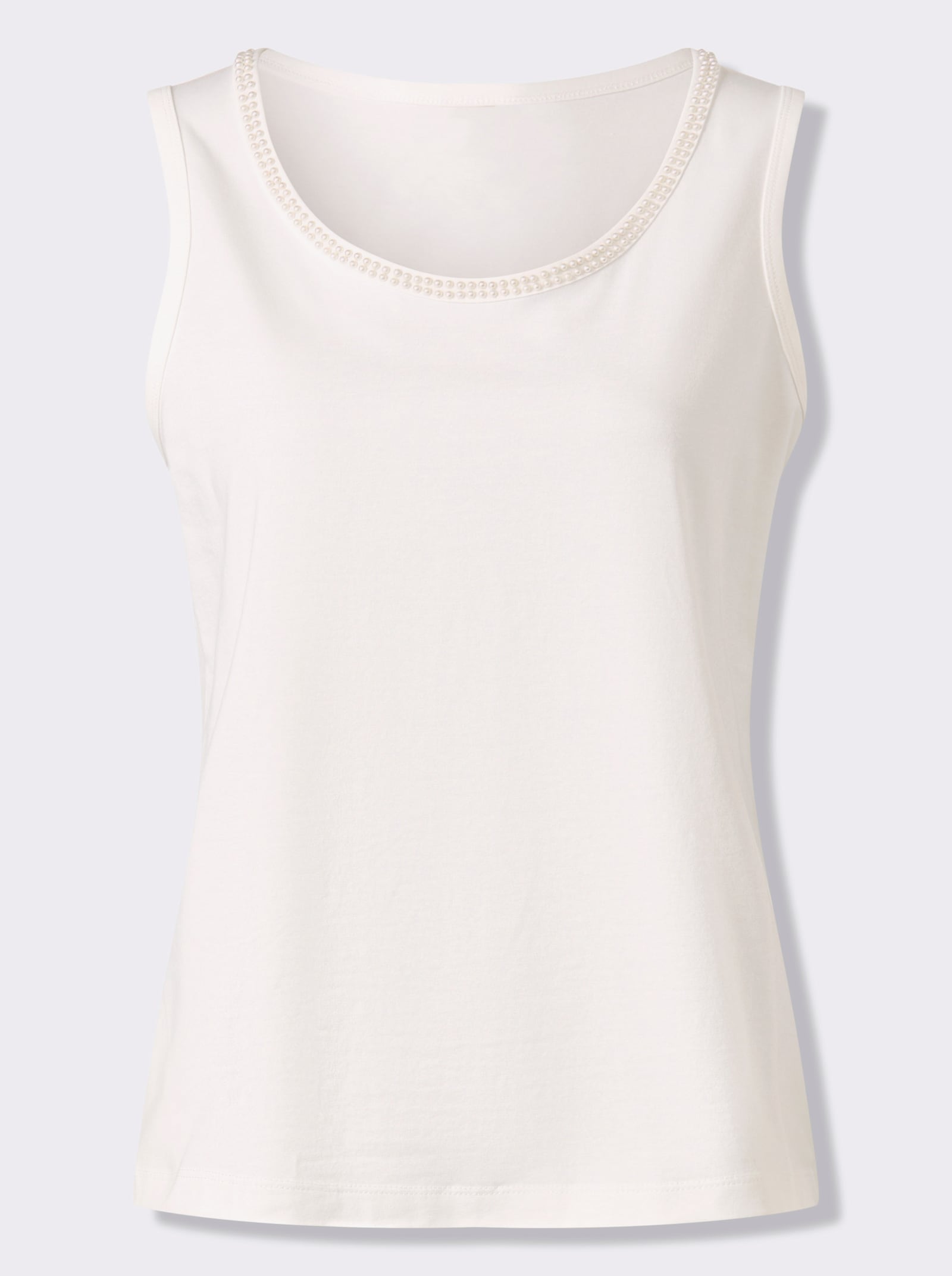 heine Shirttop mit Zierperlen am Ausschnitt - ecru