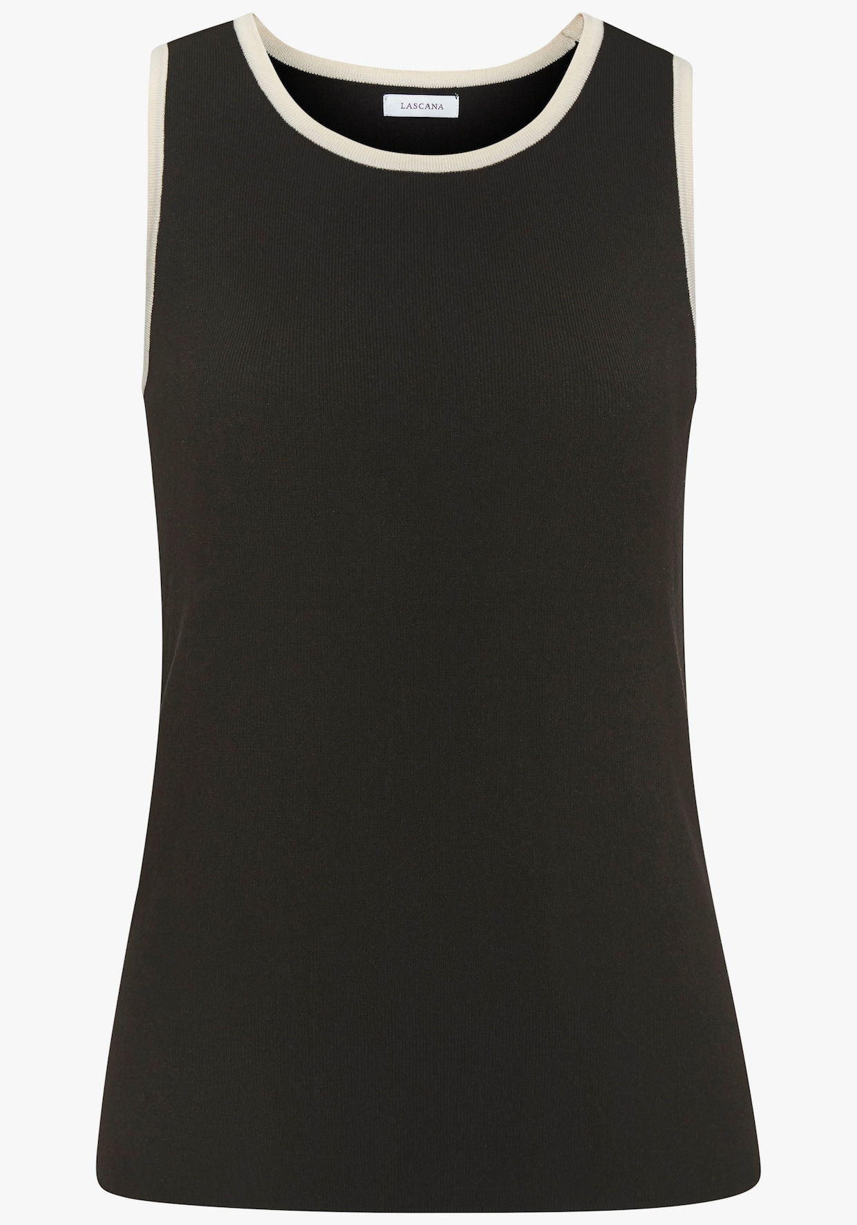 LASCANA Débardeur en tricot - noir-crème