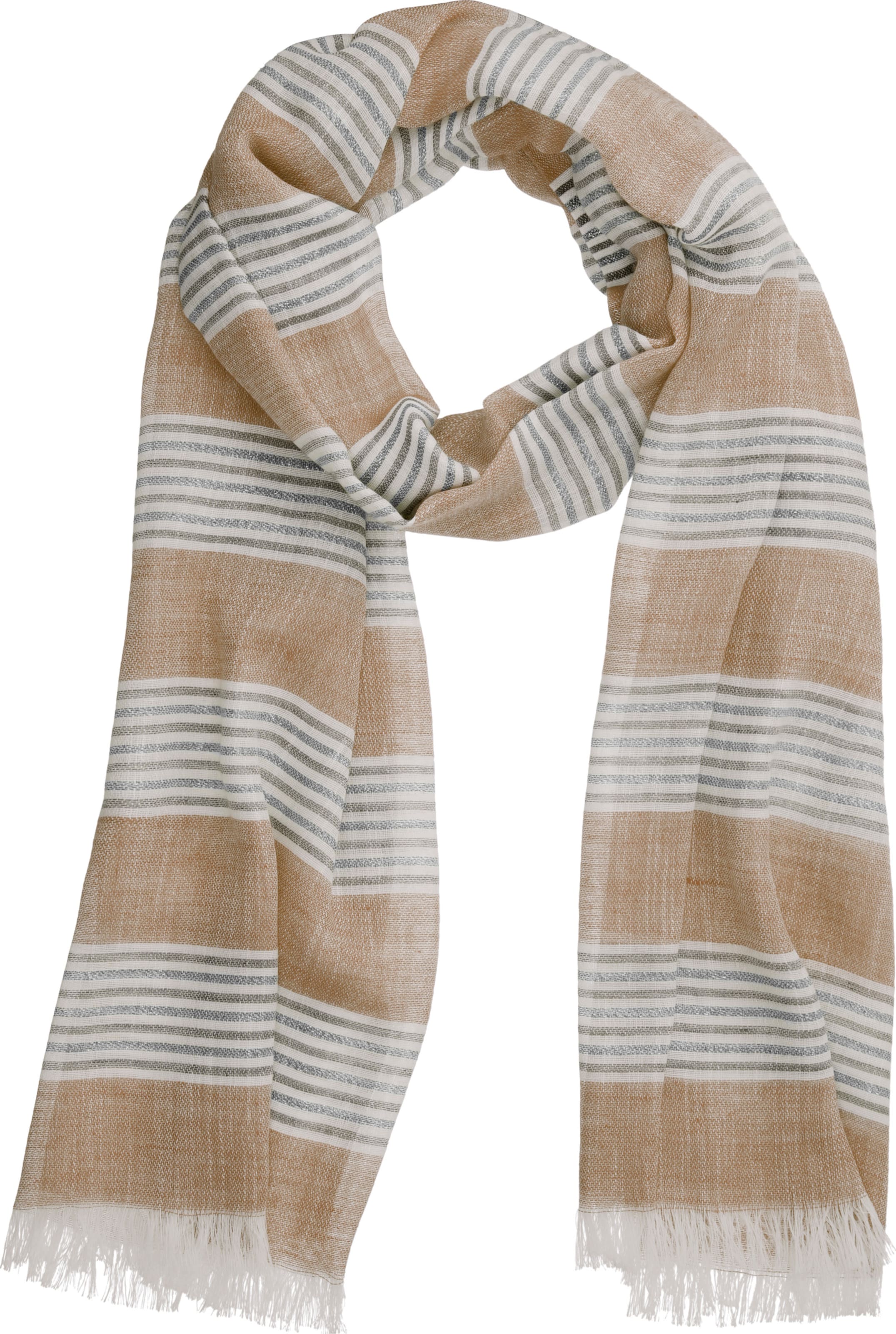 Heine Damen Beige Modeschal (Sesam), Polyester, Gemustert, Modetücher - Bild 4