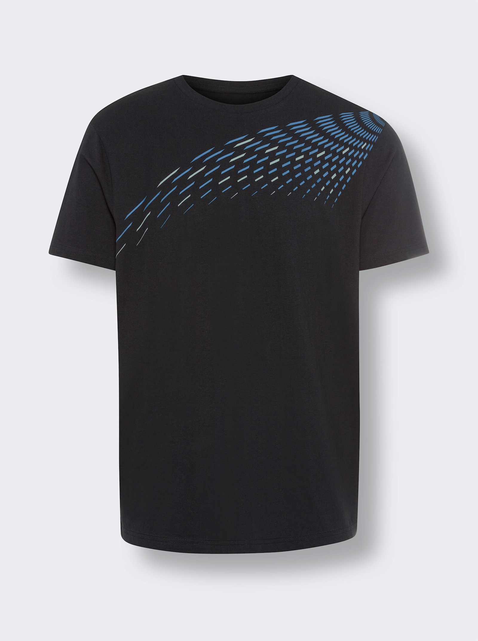 Vrijetijdsshirt van puur katoen - zwart/middenblauw