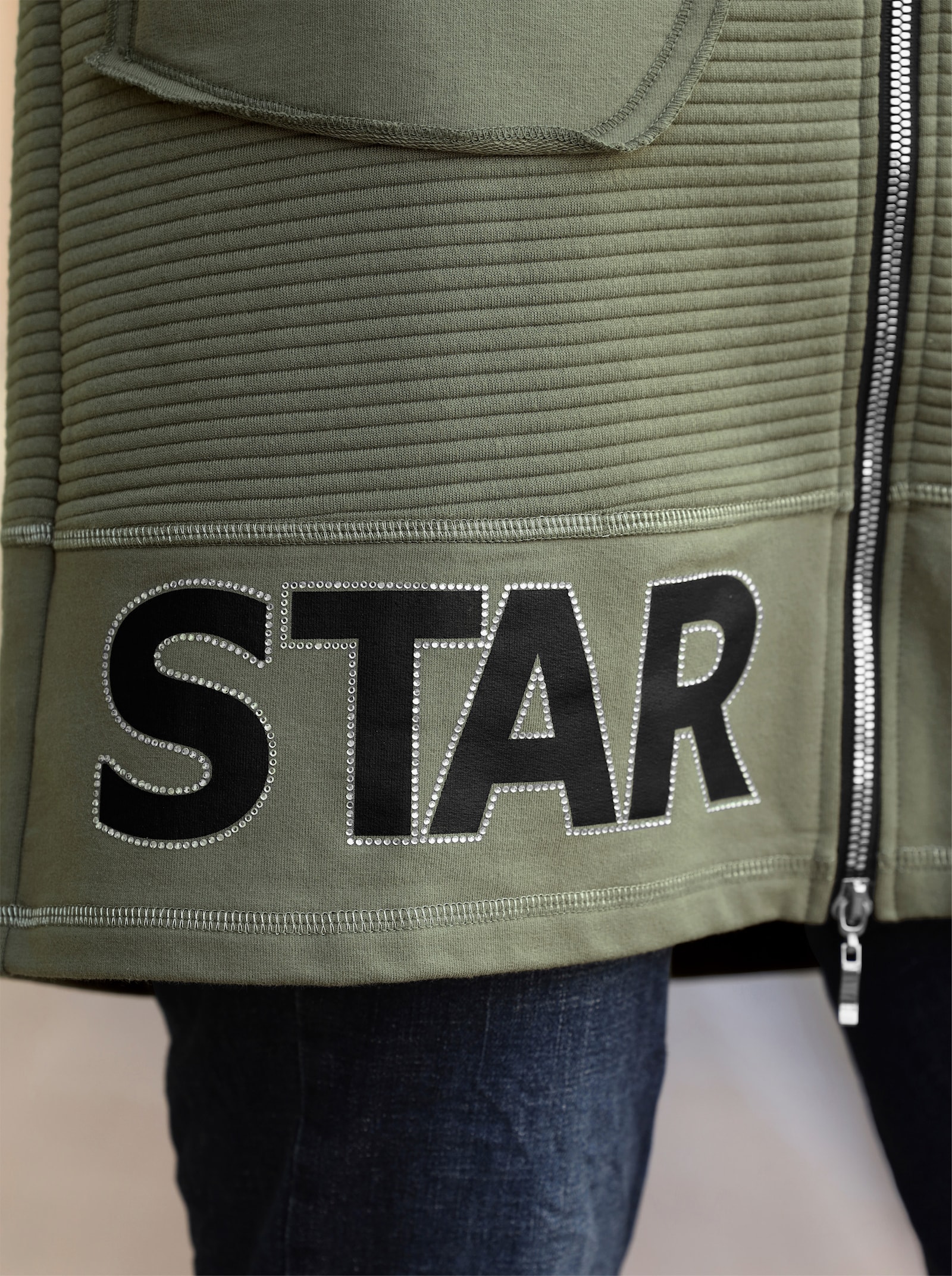 heine Shirtjacke mit 2-Wege-Zipper - khaki